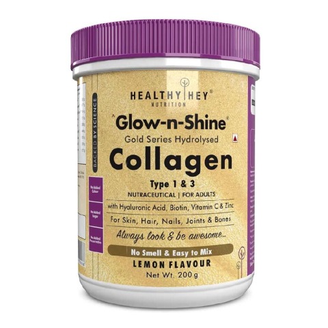 1 - HealthyHey Nutrition Gold Series Hydrolysed Bovine Collagen Type 1 & 3,  200 g  Lemon 