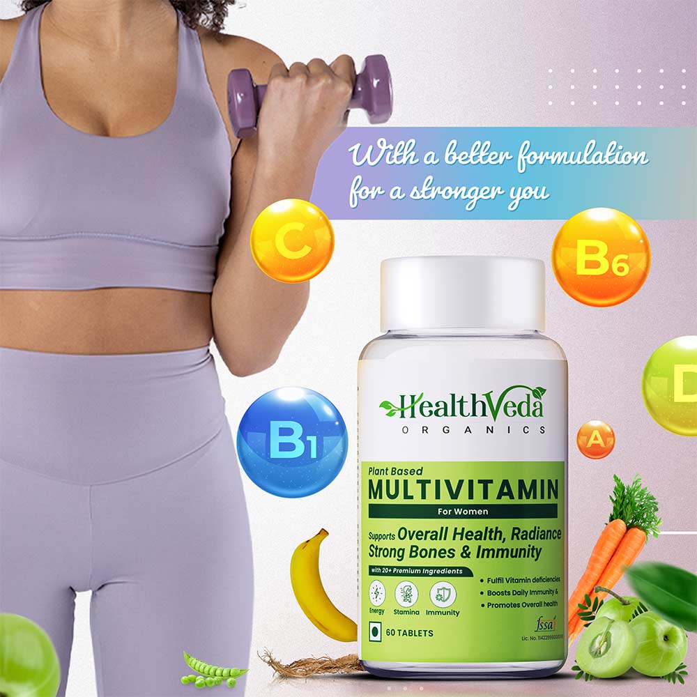 3 - Health Veda Organics Multivitamin for Women,  60 tablet(s)  Unflavoured 