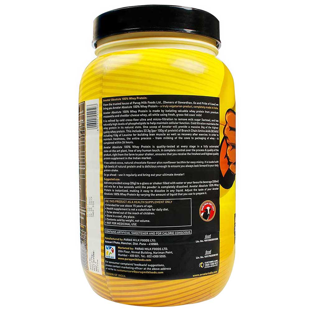 3 - Avvatar Absolute 100% Whey Protein,  2.2 lb  Double Chocolate 
