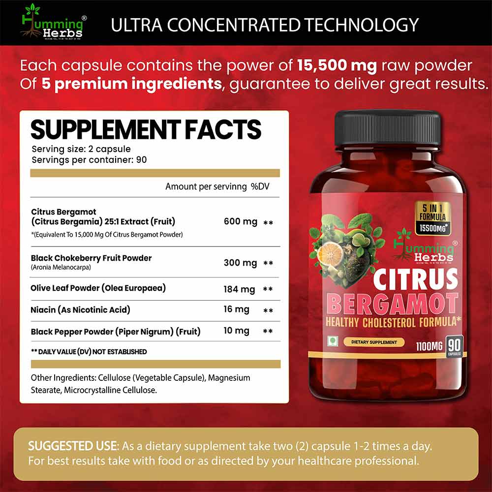 3 - Humming Herbs Citrus Bergamot,  180 capsules 