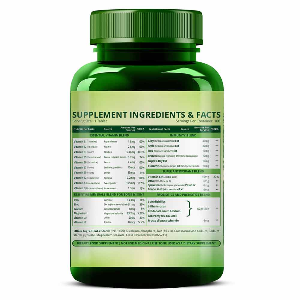 3 - Himalayan Organics Immunity Multivitamin with Probiotics,  180 tablet(s)  Unflavoured 