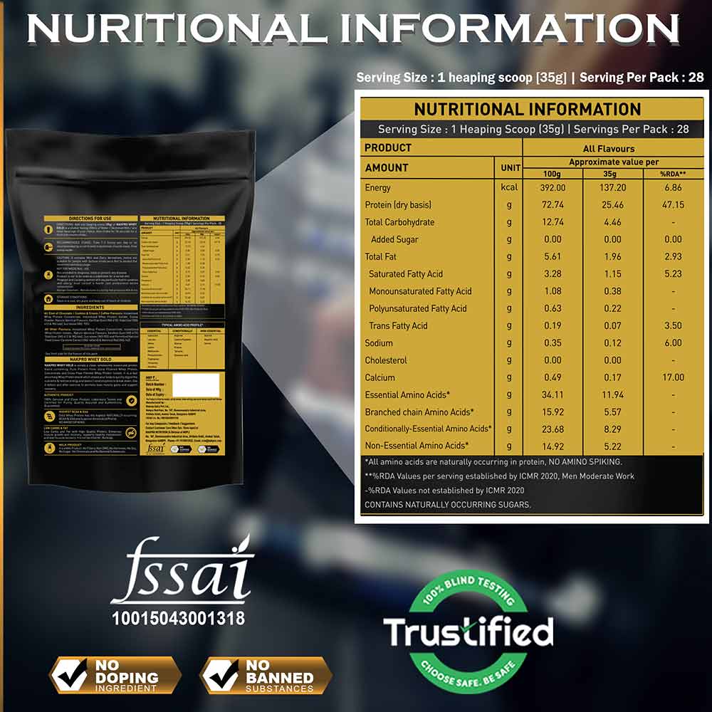 2 - Nakpro Whey Gold Protein Concentrate,  2.2 lb  Chocolate with Creatine Monohydrate 0.22 lb Fruit Punch 