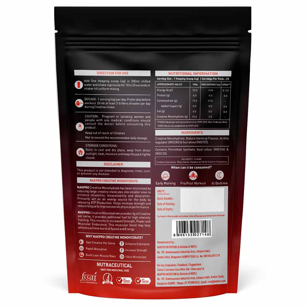 7 - Nakpro Whey Gold Protein Concentrate,  2.2 lb  Chocolate with Creatine Monohydrate 0.22 lb Fruit Punch 