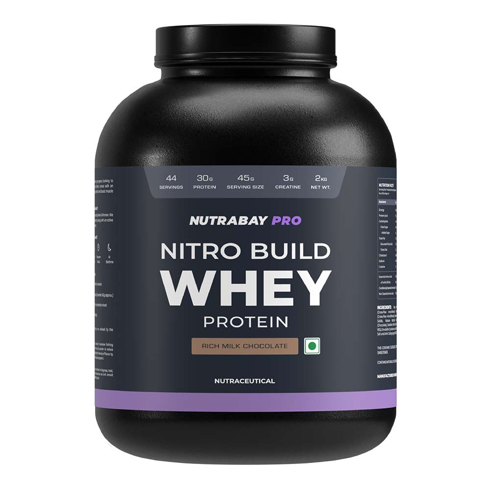2 - Nutrabay Pro Nitro Build Whey Protein,  4.4 lb  Rich Milk Chocolate 