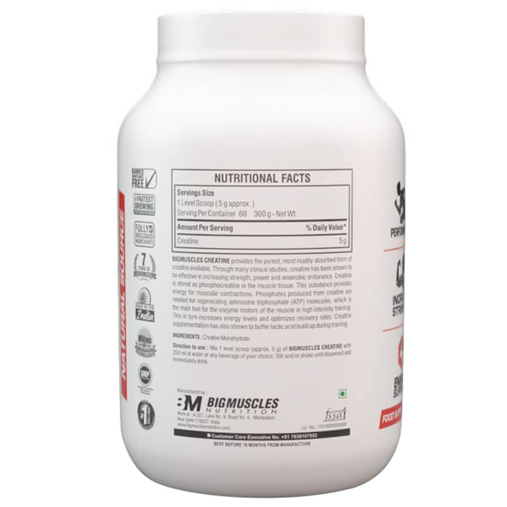 supplementinfo - Big Muscles Creatine,  Unflavoured  0.66 lb 