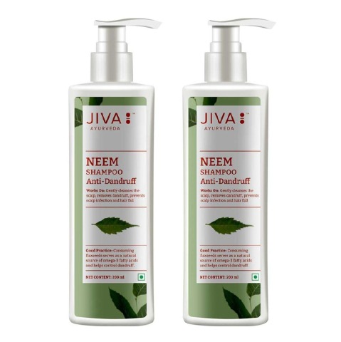 1 - Jiva Ayurveda Neem Shampoo,  200 ml  Anti-Dandruff (Pack of 2) 