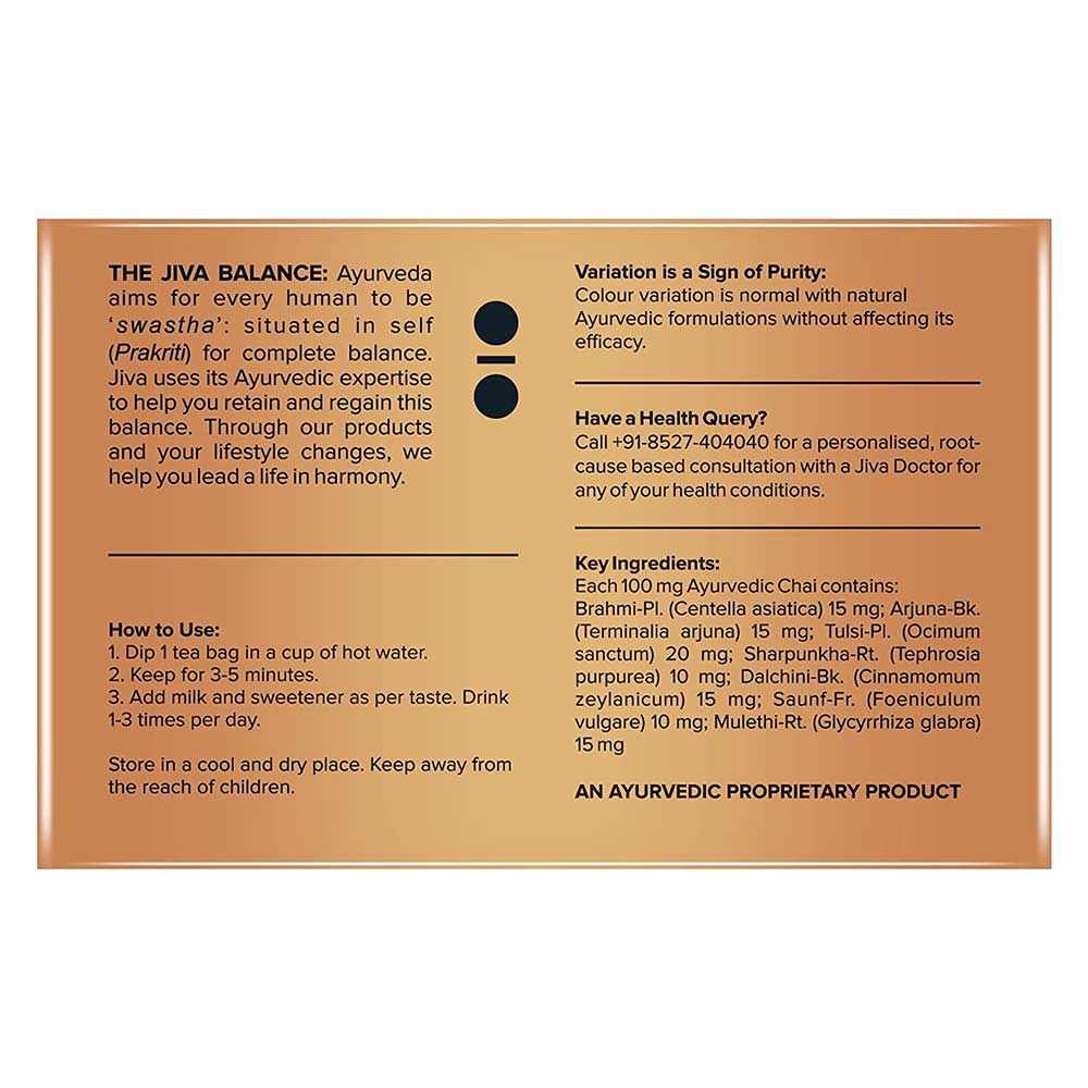 2 - Jiva Ayurveda Ayurvedic Chai,  Unflavoured (Pack of 3)  25 Tea Bag(s) 
