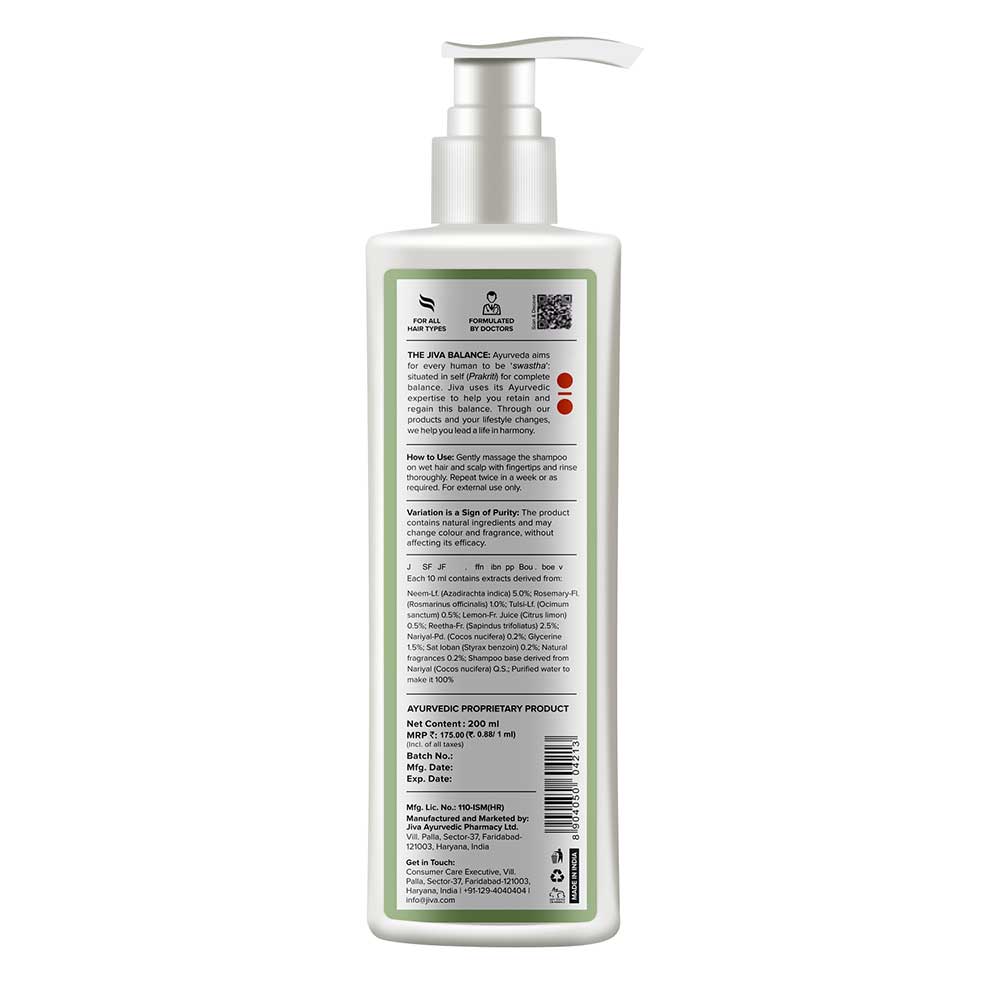 2 - Jiva Ayurveda Neem Shampoo,  200 ml  Anti-Dandruff (Pack of 2) 