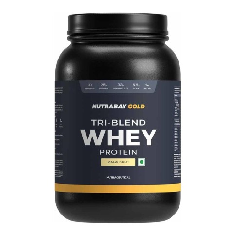 1 - Nutrabay Gold Tri-Blend Whey Protein, 2.2 lb Malai Kulfi