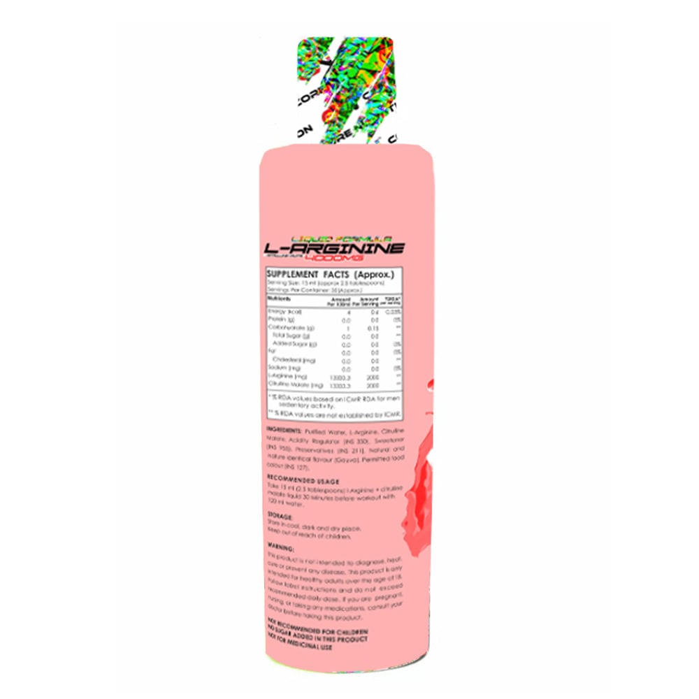 3 - Core Nutrition Liquid L-Arginine + L-Citrulline 4000mg Guava,  450 ml 