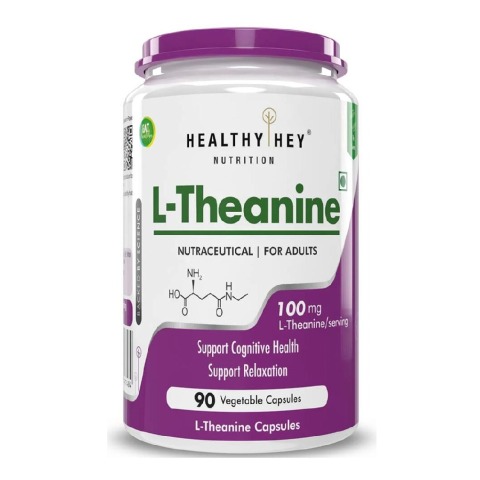 1 - HealthyHey Nutrition L-Theanine,  90 capsules 