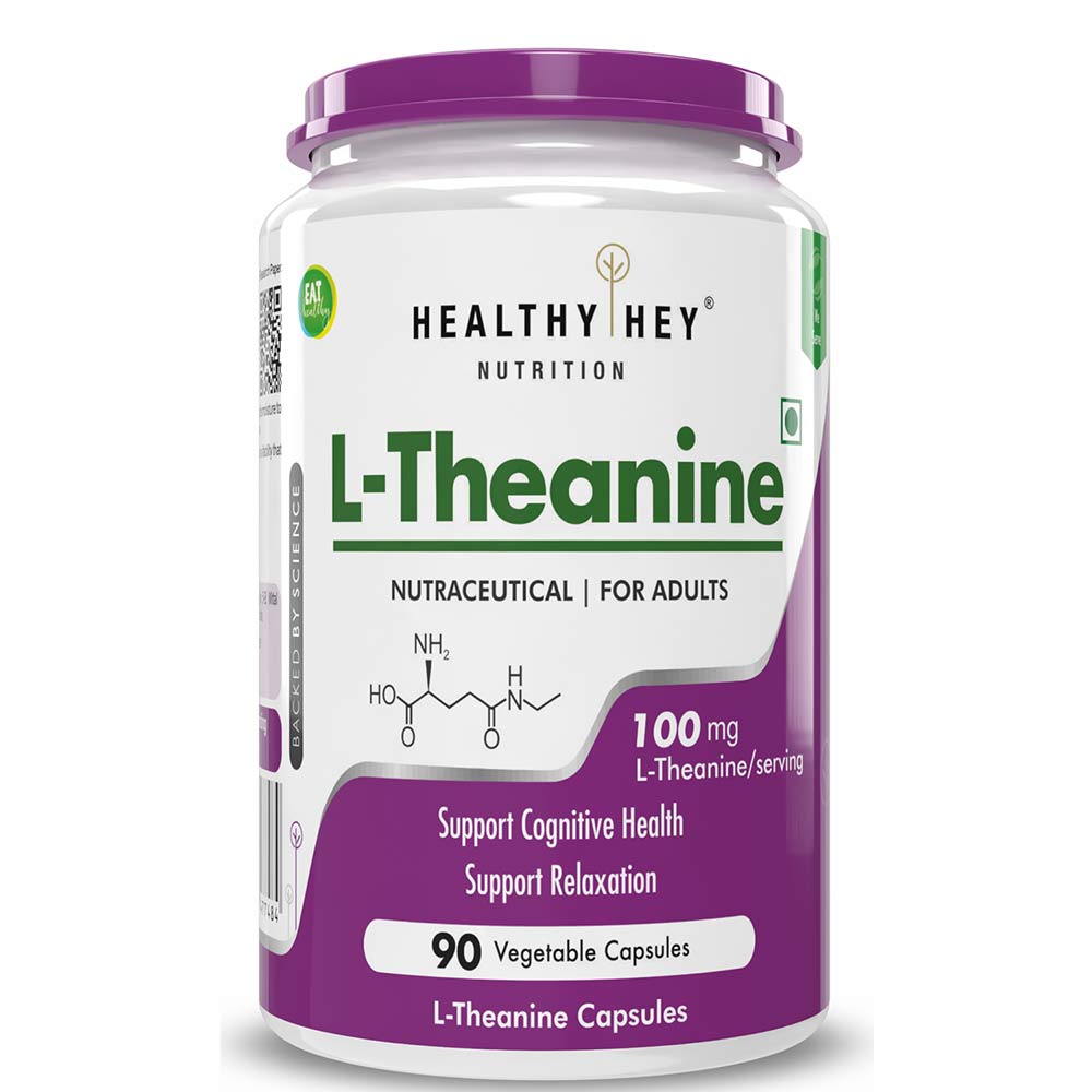 1 - HealthyHey Nutrition L-Theanine,  90 capsules 