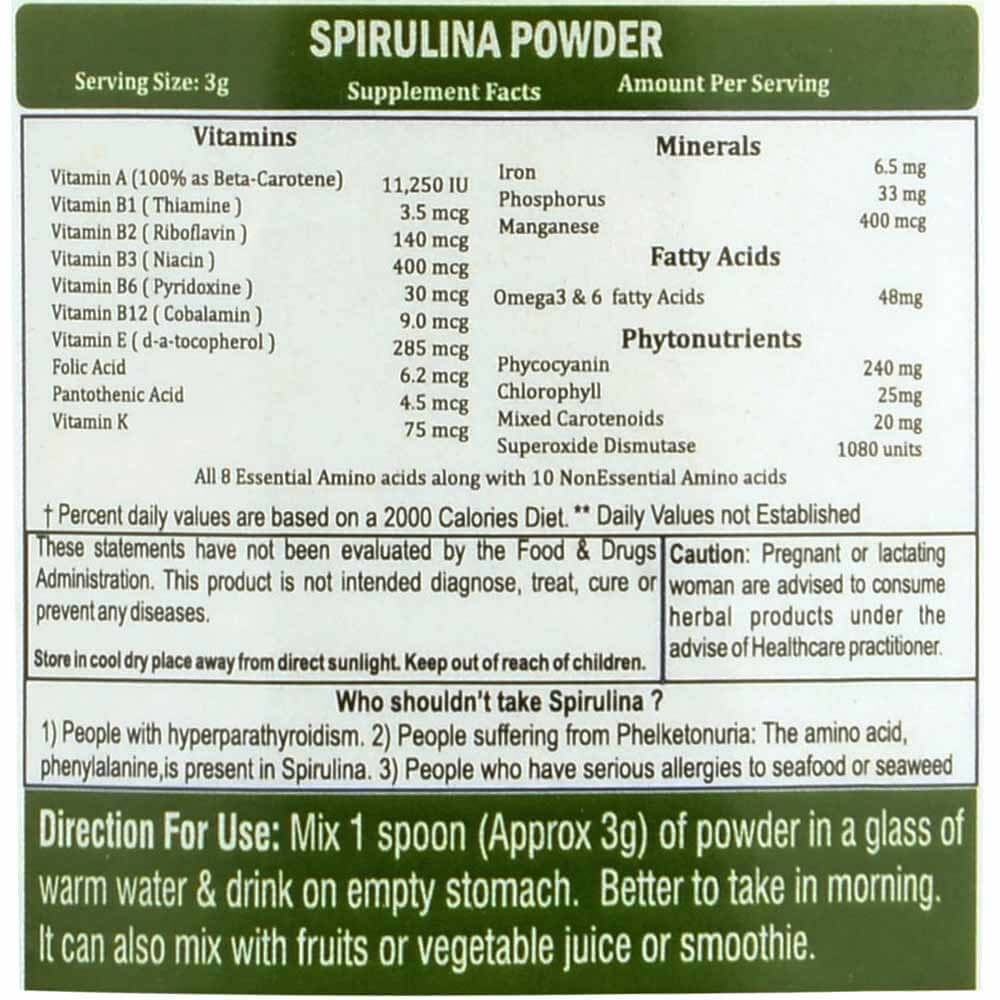 supplement - Soul Centric Organic Spirulina Powder,  100 g 