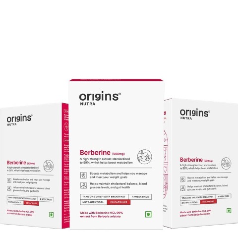 1 - Origins Nutra Berberine 500mg (Pack of 3),  28 capsules 