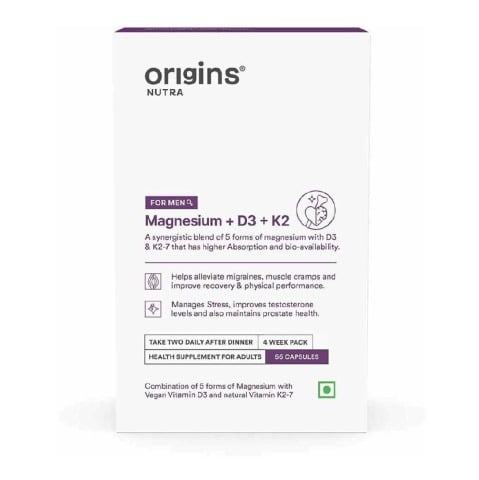1 - Origins Nutra Magnesium + D3 + K2 for Men,  Unflavoured  56 capsules 