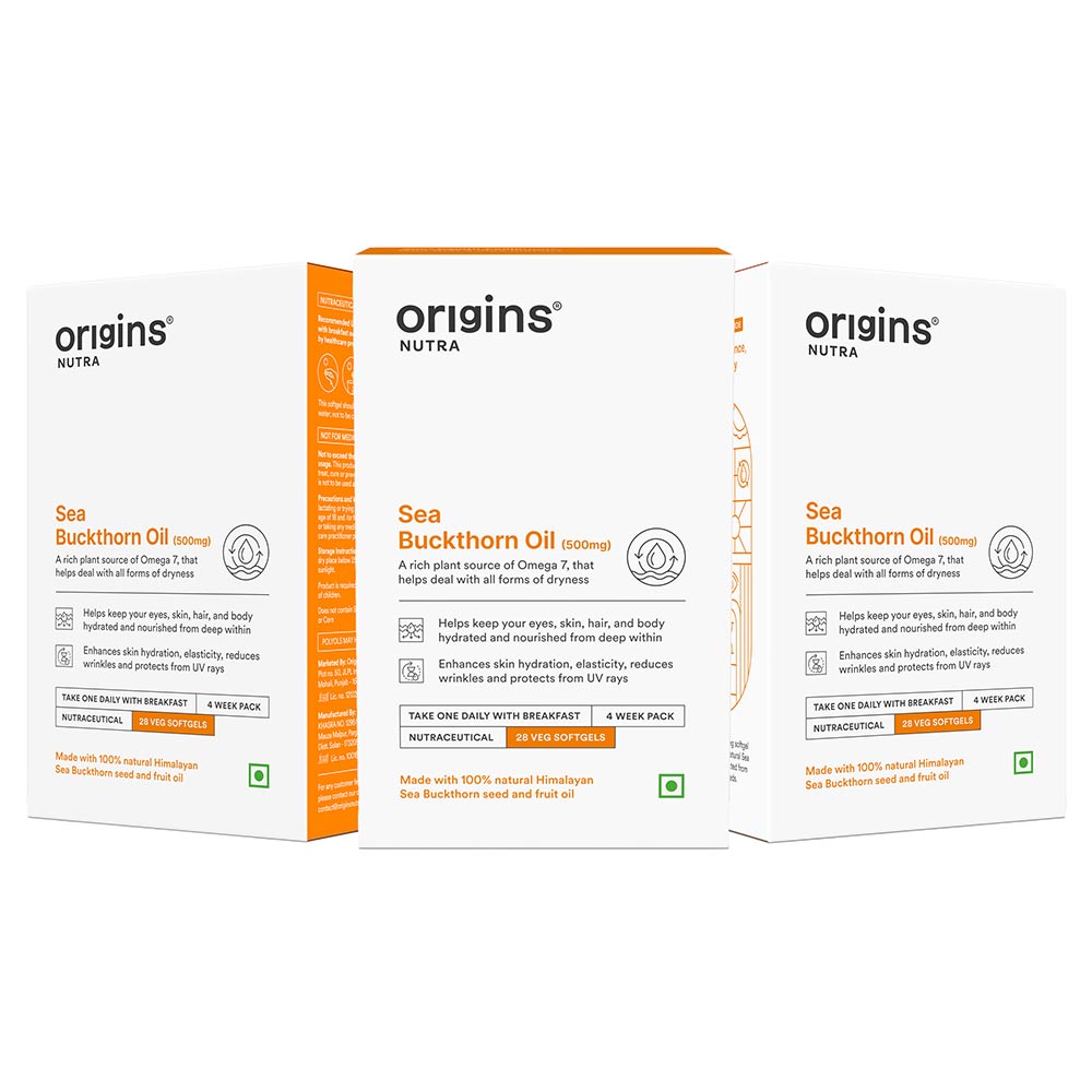 1 - Origins Nutra Sea Buckthorn Oil 500mg (Pack of 3),  28 softgels 