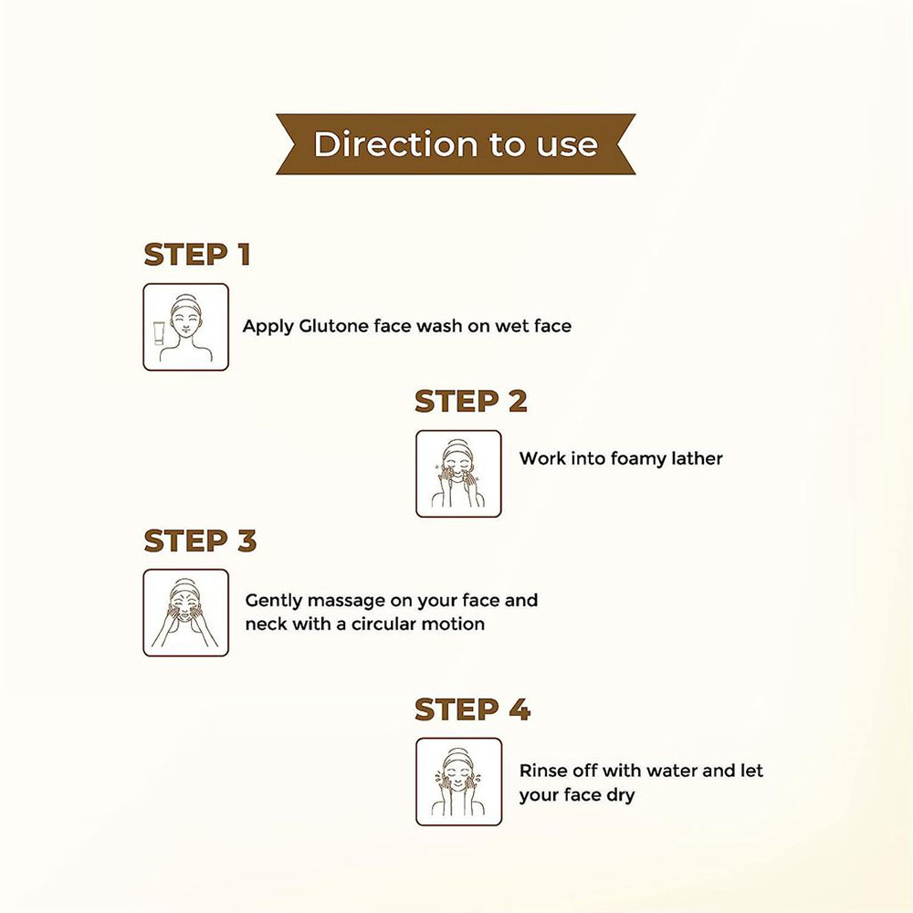 6 - Glutone Dermawhite & Hydrolyzed Almond Protein Face Wash,  100 ml  for Effective & Safe Skin Lightening (Pack of 6) 