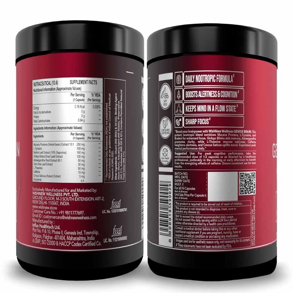 2 - WishNew Wellness Genius Brain,  120 capsules 