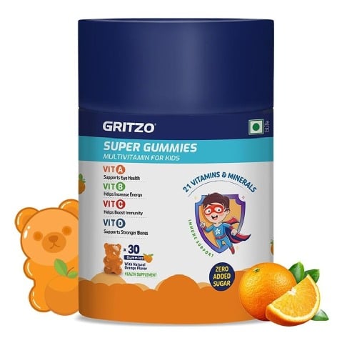 2 - Gritzo Super Gummies Multivitamin for Kids, 30 gummies Orange