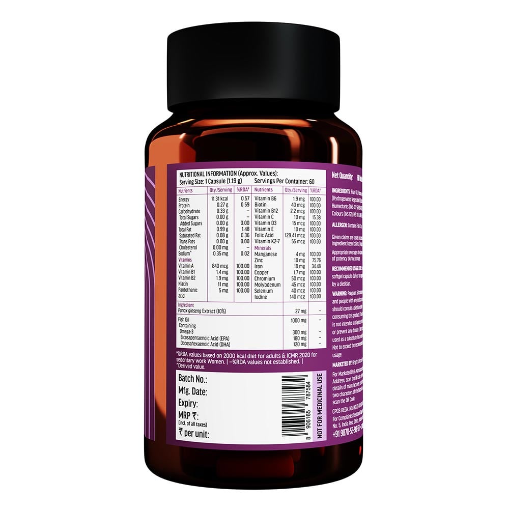 8 - HK Vitals Multivitamin + Omega-3,  60 softgels  Unflavoured