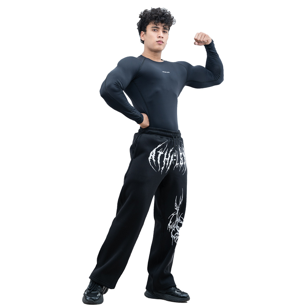 6 - Athflex Men's Full Sleeve Ace Compression T-Shirt,  XXL  Black 