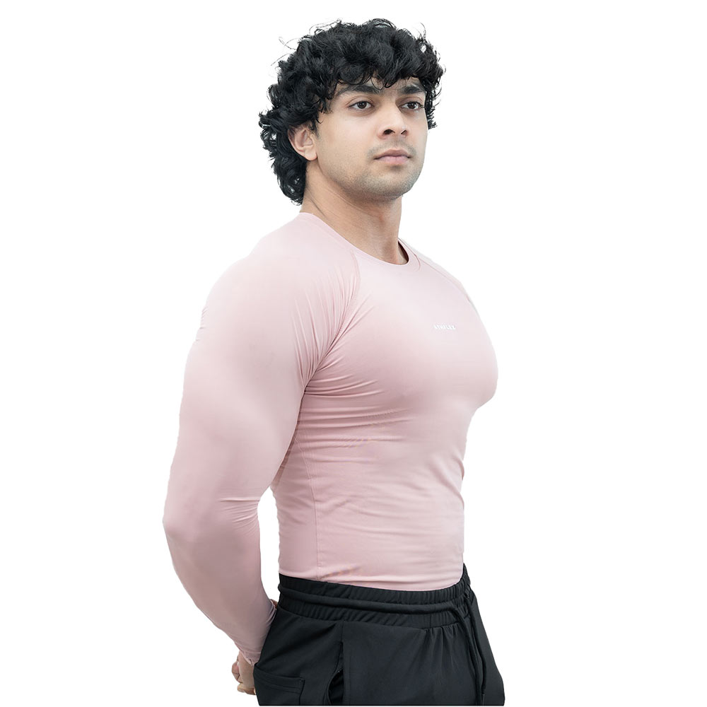 3 - Athflex Men's Full Sleeve Ace Compression T-Shirt,  Small  Rusty Pink 