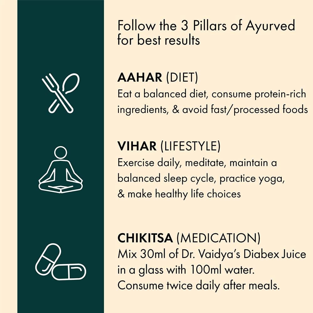 8 - Dr. Vaidya's Diabex Juice,  100% Natural  950 ml 