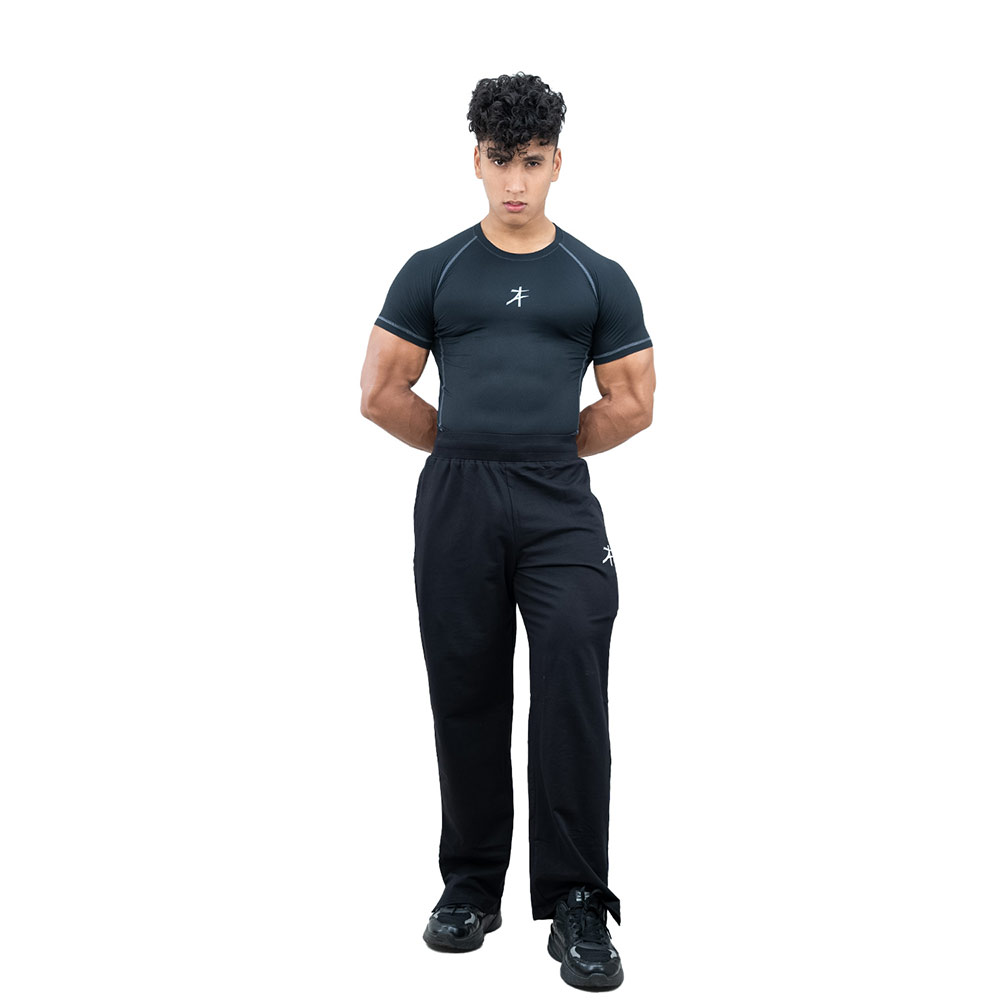 8 - Athflex Men's Muscle Fit Half Sleeve Textured Compression T-Shirt,  XXL  Black 