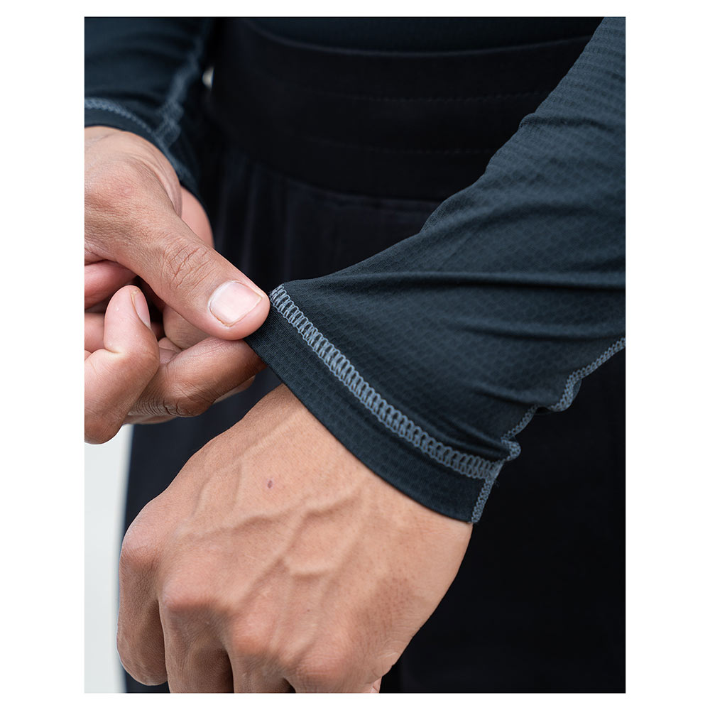 9 - Athflex Men's Muscle Fit Full Sleeve Textured Compression T-Shirt,  Medium  Black 