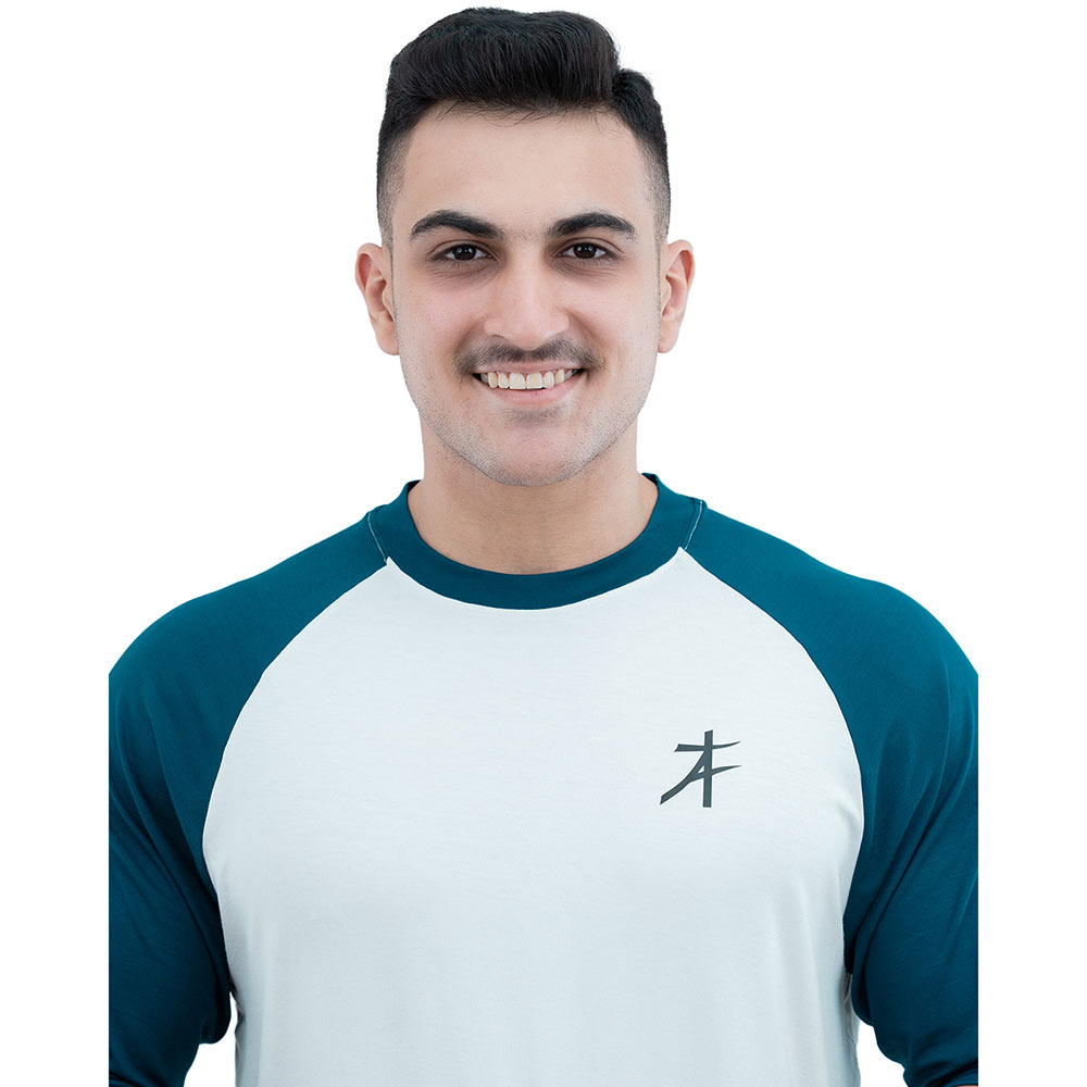 5 - Athflex Men's 90's Oversized Raglan T-Shirt,  Large  Morning Mist 