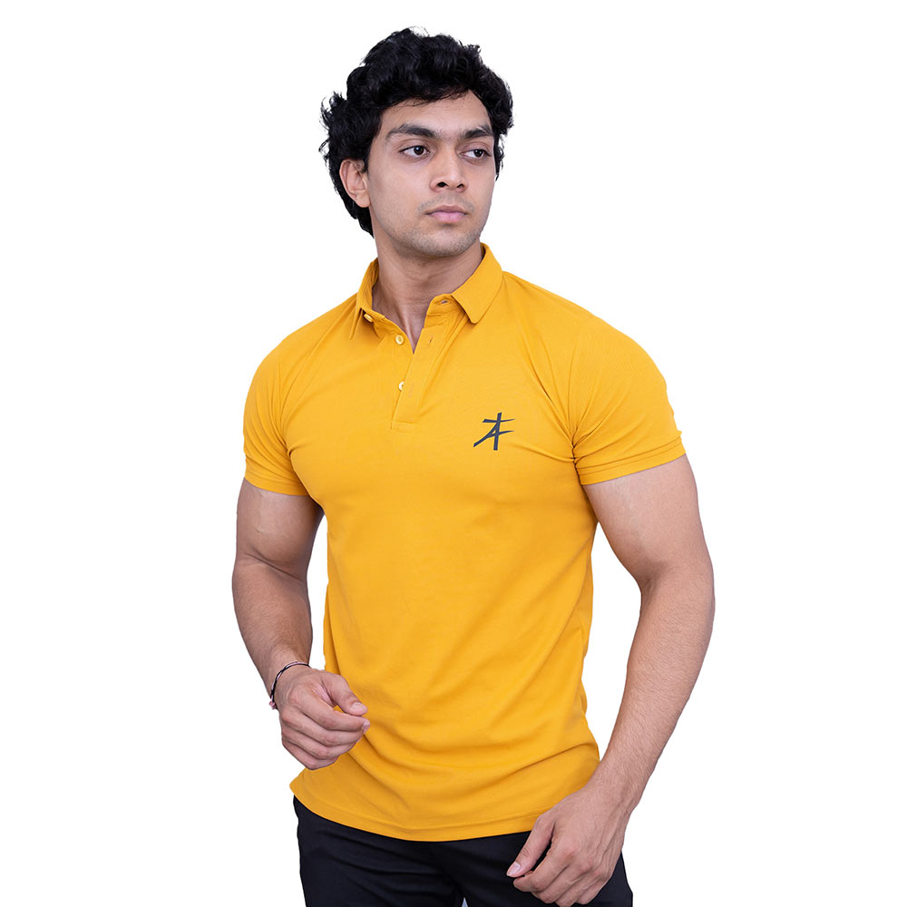 2 - Athflex Men's Regular Fit Half Sleeve Pique Polo T-Shirt,  XXL  Corn Yellow 