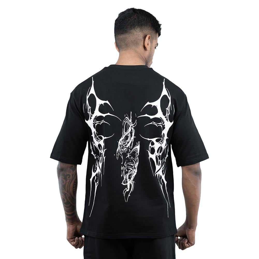 2 - Athflex Men's Relaxed Fit Dark Flex Oversized T-Shirt,  XL  Black 