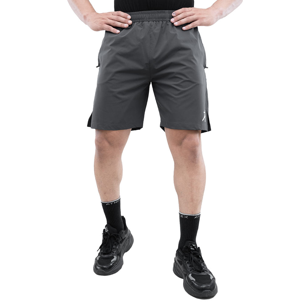 1 - Athflex Men's Regular fit Knee Length Velocity Slit Shorts,  Small  Grey 