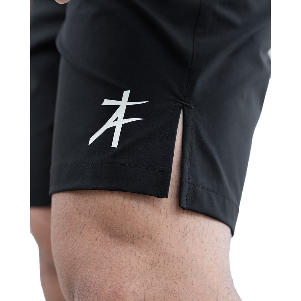 7 - Athflex Men's Regular fit Knee Length Velocity Slit Shorts,  Small  Black 