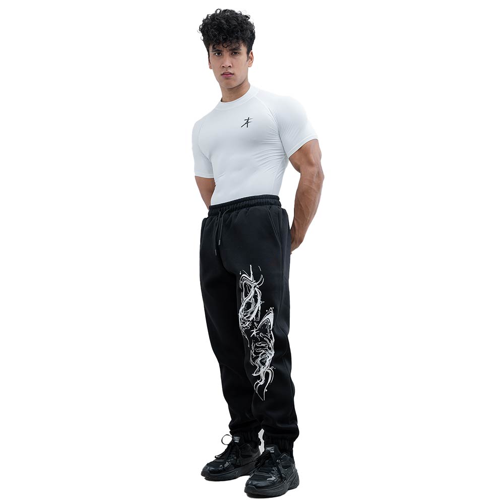 9 - Athflex Men's Relaxed fit Dark Flex Joggers,  Black  Large 