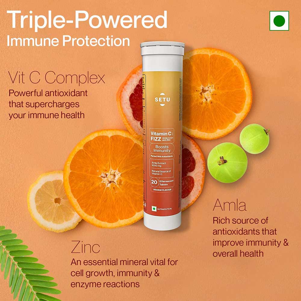 3 - Setu Vitamin C Fizz Amla Extract,  20 tablet(s)  Orange (Pack of 4) 