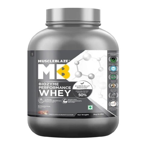 1 - MuscleBlaze Biozyme Performance Whey.,  4.4 lb  Chocolate Hazelnut 