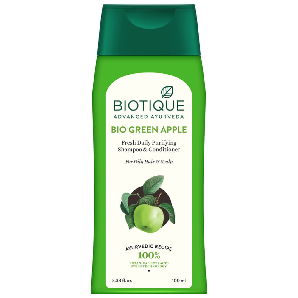 1 - Biotique Bio Green Apple Shampoo & Conditioner,  100 ml  for Oily Hair & Scalp 