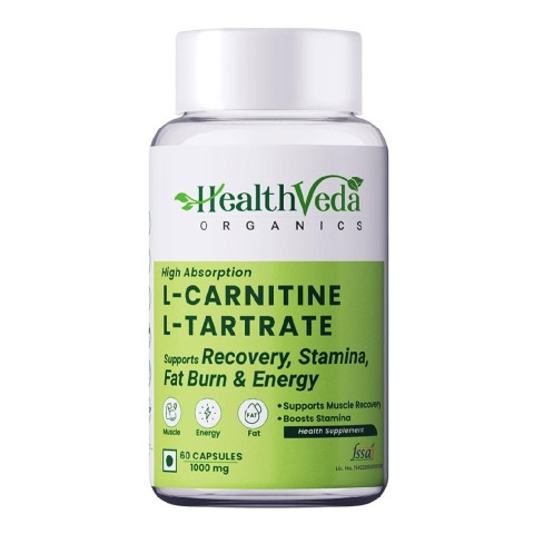 1 - Health Veda Organics L-Carnitine L-Tartrate,  60 capsules  Unflavoured 