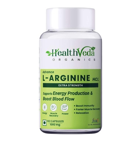 1 - Health Veda Organics L Arginine 1000 mg,  60 capsules 
