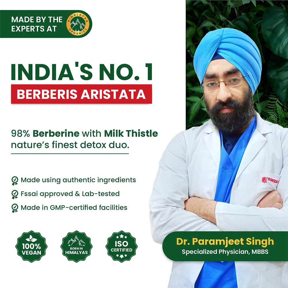 6 - Vlado's Himalayan Organics Berberis Aristata Berberine 98% with Milk Thistle,  60 veggie capsule(s) 