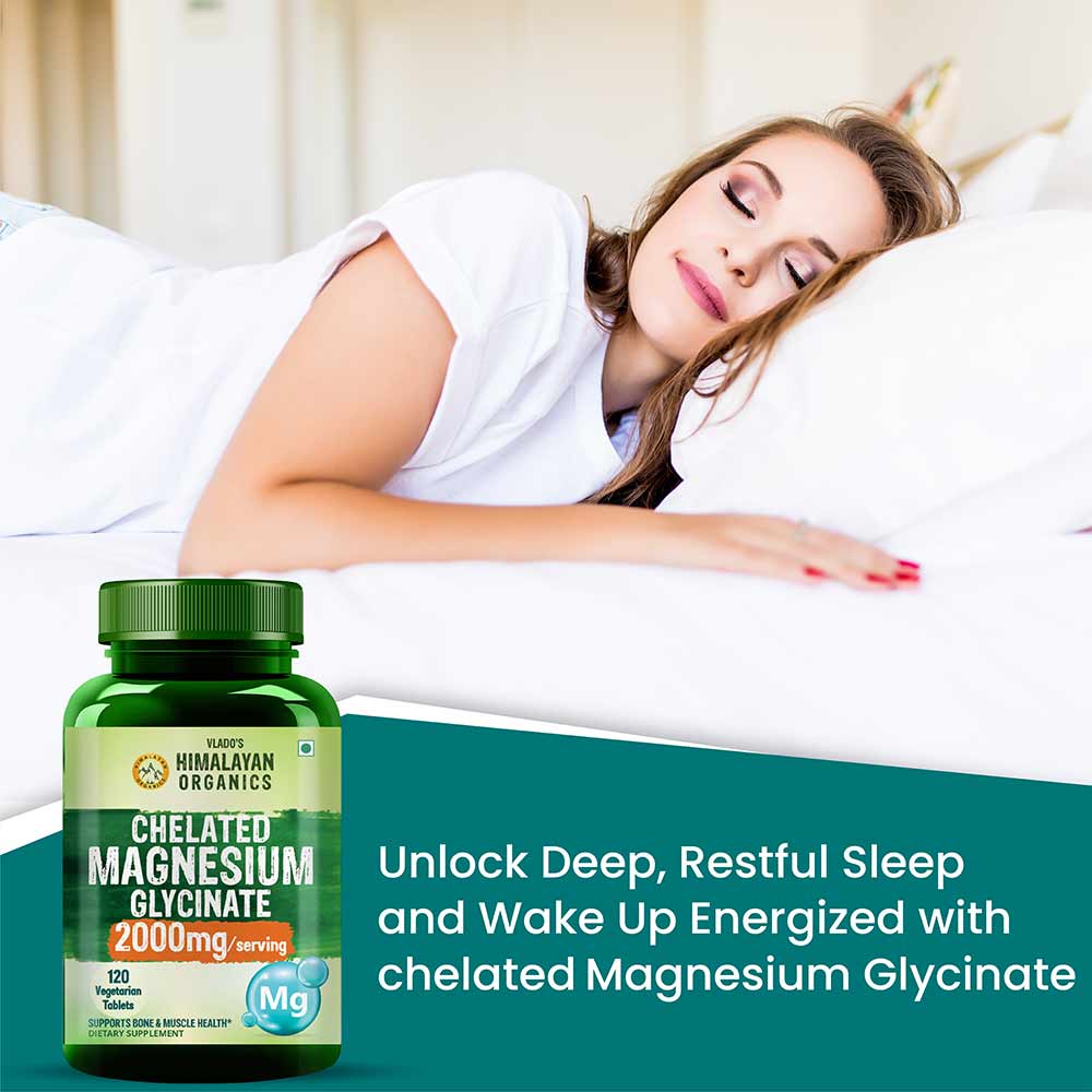 5 - Vlado's Himalayan Organics Chelated Magnesium Glycinate 2000mg,  Unflavoured  120 tablet(s) 