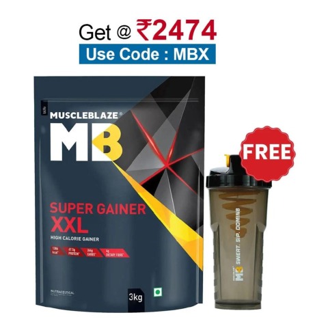 MuscleBlaze Super Gainer XXL, 6.6 lb Banana