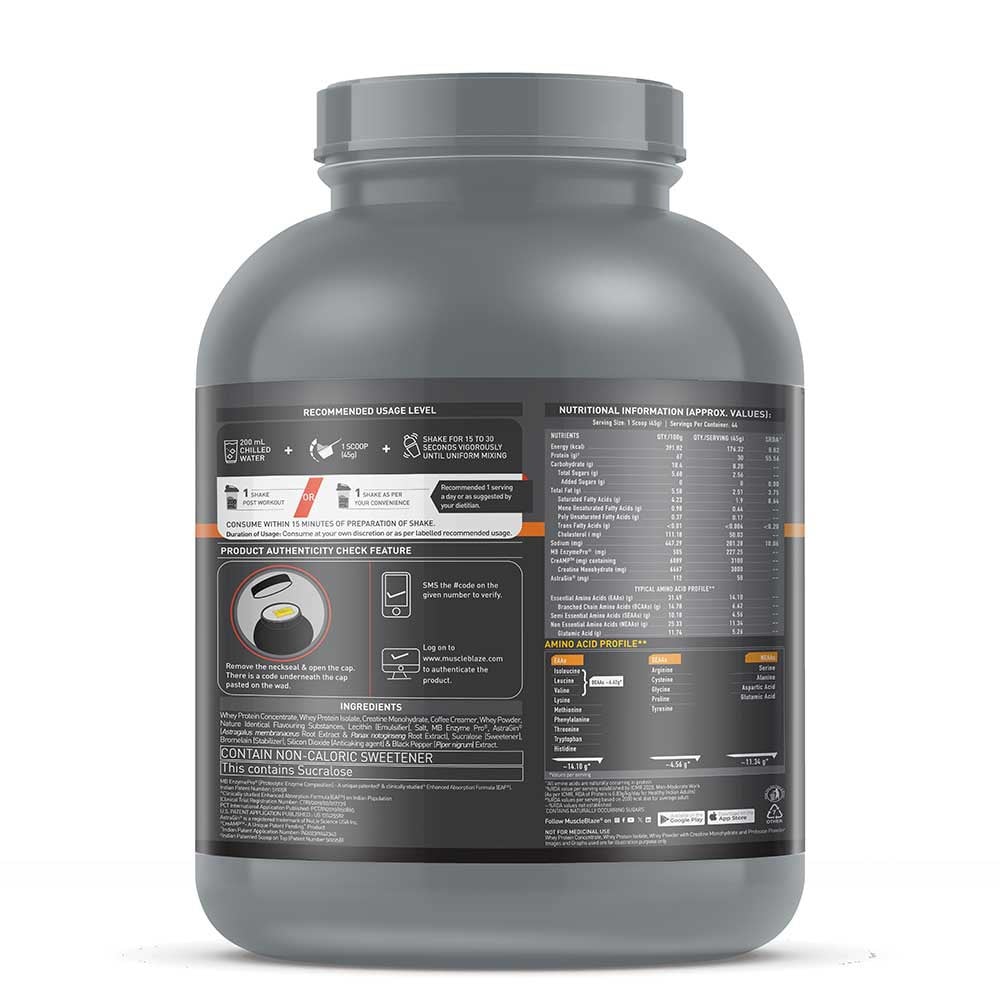 2 - MuscleBlaze Biozyme Performance Whey PR OP,  4.4 lb  Cookies & Cream 
