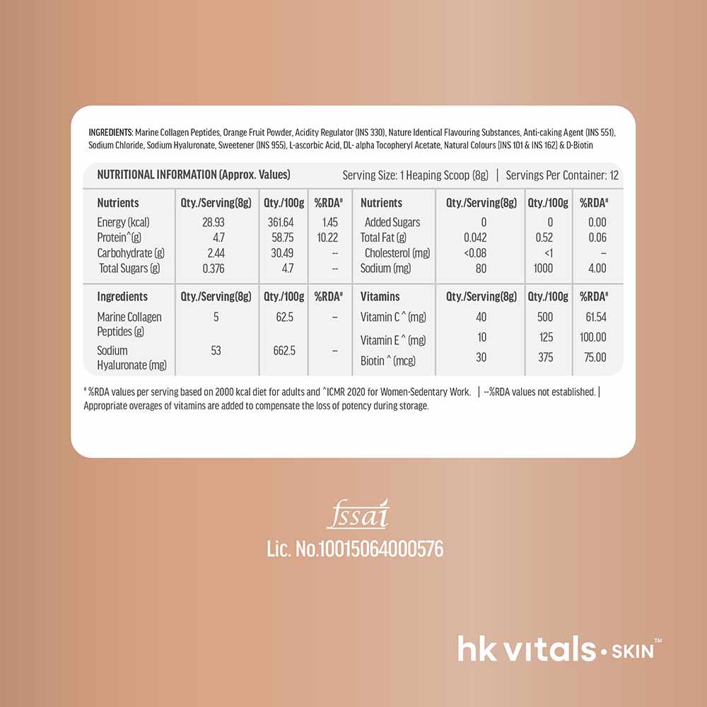 10 - HK Vitals Skin Radiance Collagen,  Marine Collagen  100 g  Lemon