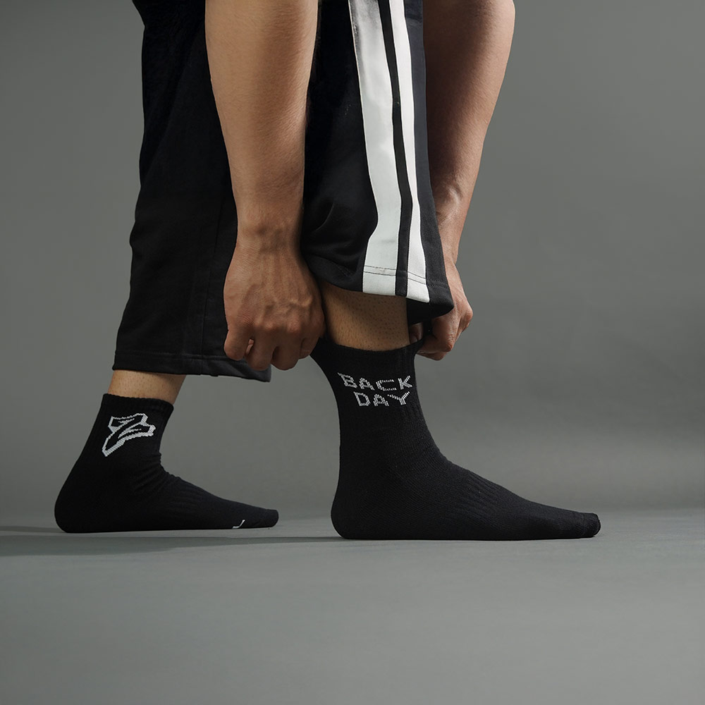 5 - MuscleBlaze Rep/Set Socks Combo,  Black-(5 Pack)  Ankle Length 