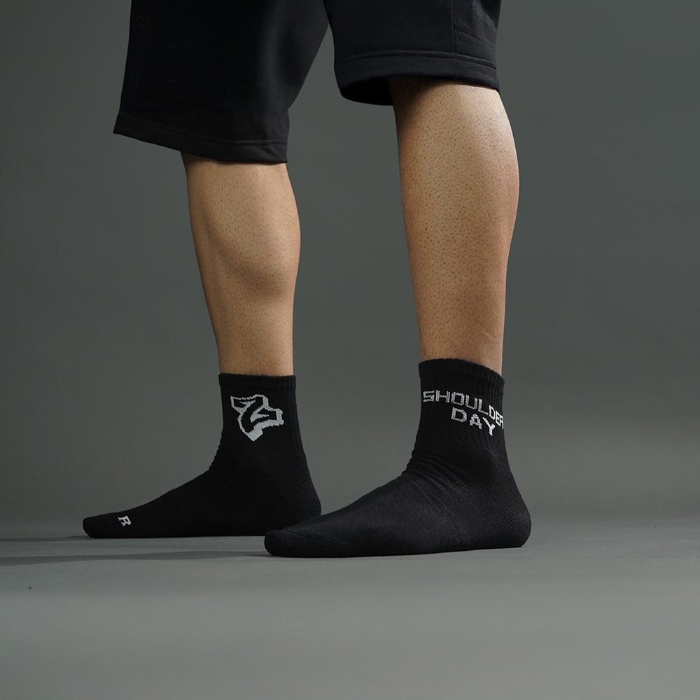 10 - MuscleBlaze Rep/Set Socks Combo,  Black-(5 Pack)  Ankle Length 