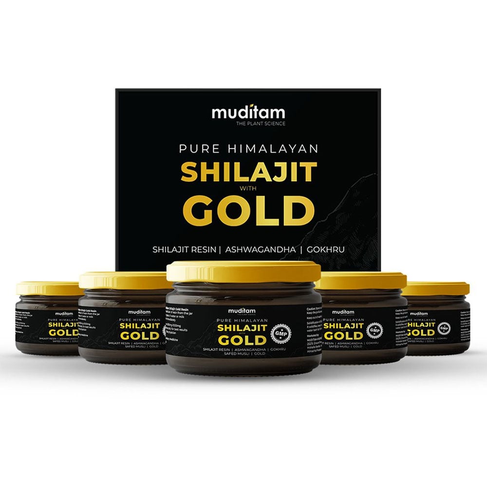 Muditam Pure Himalayan Shilajit with Gold (Pack of 5), 20 g-image-16