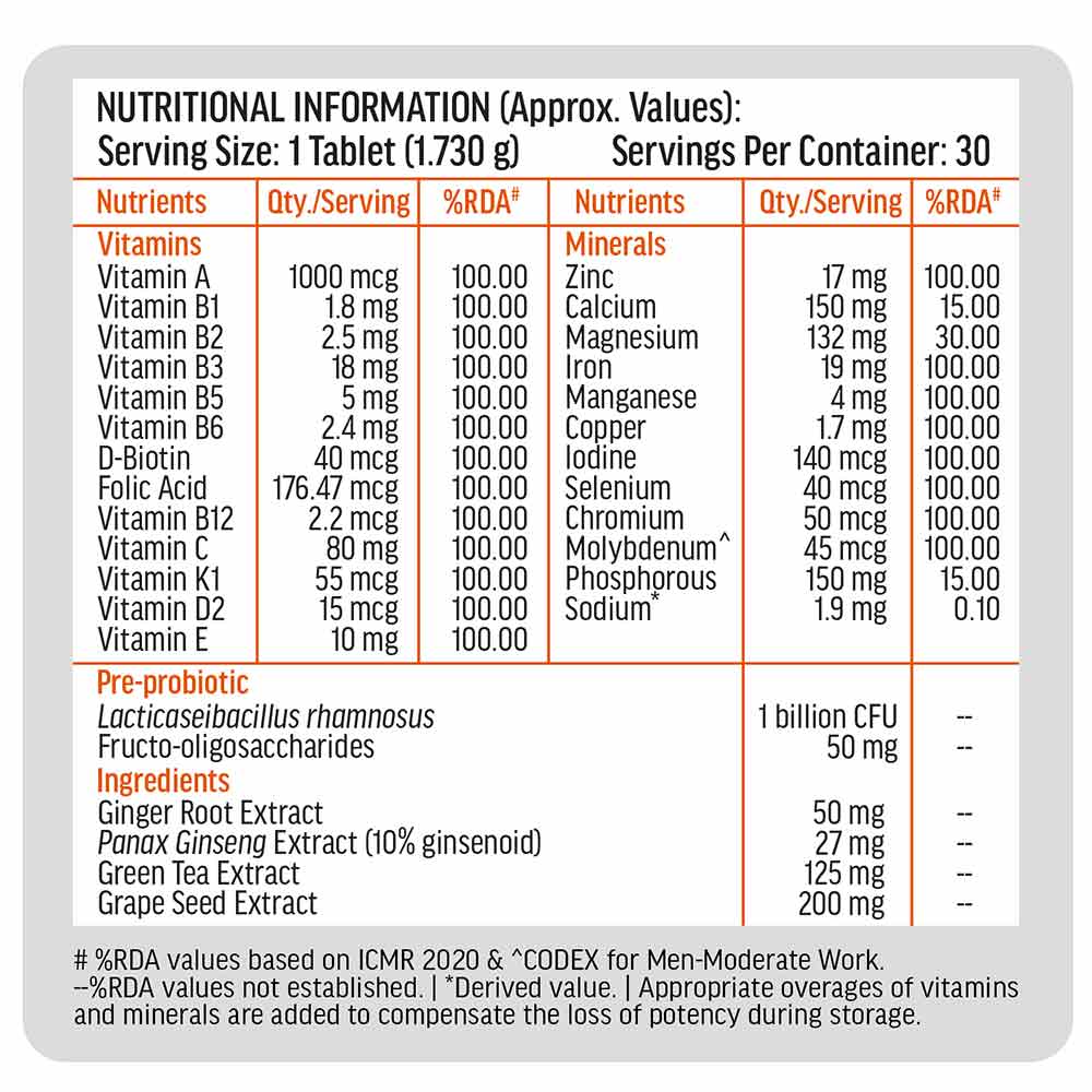 7 - HK Vitals Multivitamin Plus Men,  30 tablet(s)  Unflavoured