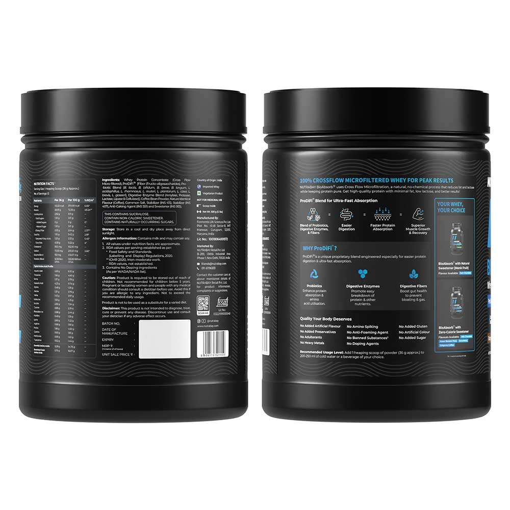 9 - Nutrabay BioAbsorb Whey Protein,  1.1 lb  Dalgona Coffee 